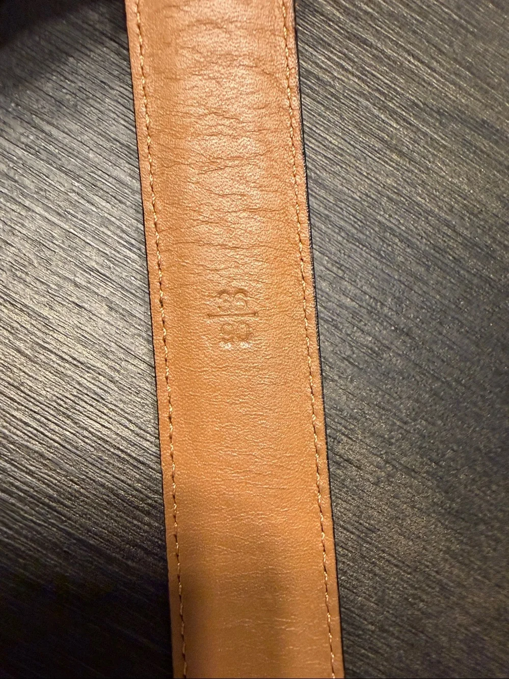 Polo Ralph Lauren Black Pebbled Leather Men's Belt Sz 36
